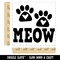 Meow Kitty Cat Paw Prints with Hearts Self-Inking Rubber Stamp Ink Stamper